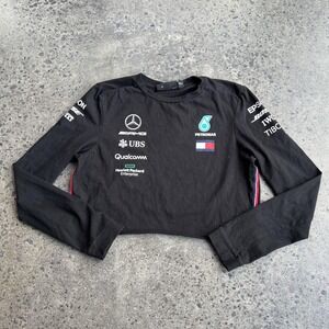 Mercedes AMG Petronas Shirt Womens Medium Black Formula 1 Racing Long Sleeve